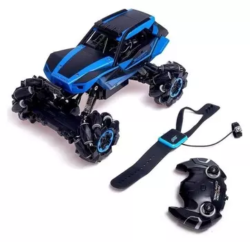 Машина радиоуправляемая «Джип-акробат», 4wd, с управлением жестами, работает от аккумулятора, цвет синий