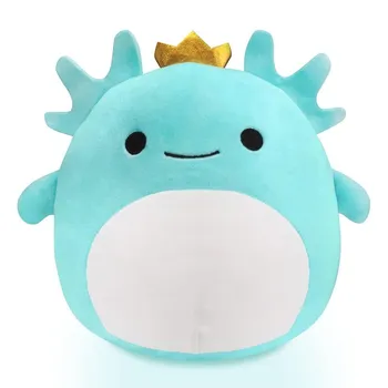 20 см Squishmallow Корона аксолотль мягкие игрушки милые мягкие плюшевые куклы подушка для детей на день рождения розовый