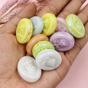 10Pcs 23.3*27.7mm Rose Flower Beads Acrylic Pendants DIY Jewelry Accessories For Bracelet Necklace Making Creative Fashion оранжевый
