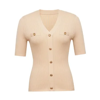 Женский свитер Deep Breath в полоску, карамель