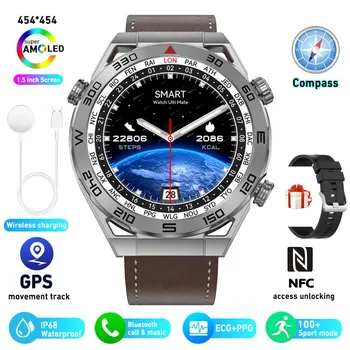 Ecg+ppg умные часы для Huawei Watches Ultimate 1,5 дюйма 454*454 Hd экран Bluetooth вызов умные часы мужские GPS спорт трек