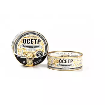 Осетр экофуд 240 г в оливковом масле с рисом ж/б
