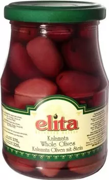 Оливки елита 370 г каламата с/к ст/б