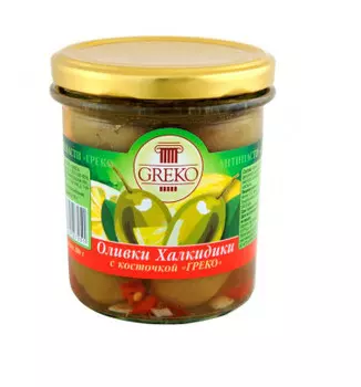 Оливки Халкидики с косточкой Греко в маринаде