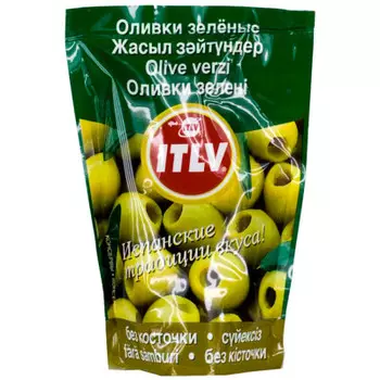 Оливки итлв 195г без косточки дой-пак