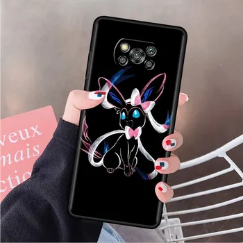 Чехол для телефона Xiaomi Mi Poco X3 NFC X4 M4 M3 Pro F1 F4 F3 GT C40 11T 11 Lite 5G Fundas Black Cover Pokemon Eevee Elves Redmi 10 Power