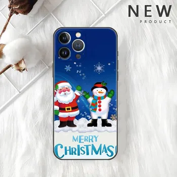 Рождественский чехол с изображением Санта-Клауса для Apple iPhone 14 11 13 12 Pro 7 XR X XS Max 8 Plus 6 6S 14Pro черный мягкий чехол для телефона iPhone 6 6S