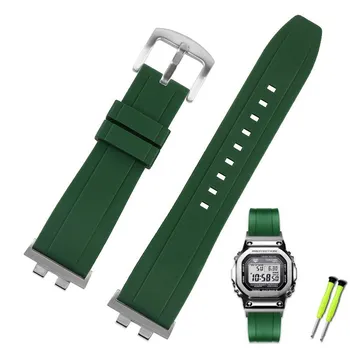 Силиконовый ремешок для часов Casio GMW-B5000, модифицированный браслет, маленький квадратный водонепроницаемый резиновый ремешок для часов, металлические разъемы, аксессуары