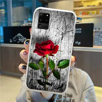 Flower Red Rose Flower Phone Case For Samsung Galaxy S10 S21 S22 Plus Ultra A91 A51 A21S A12 Transparent Phone Cover Galaxy S30
