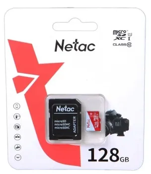 Карта памяти MicroSDXC 128GB Netac NT02P500ECO-128G-R P500 Eco Class 10 UHS-I + SD адаптер