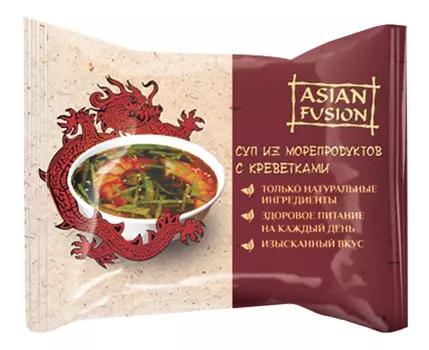 Суп Asian Fusion из морепродуктов с креветками 12г