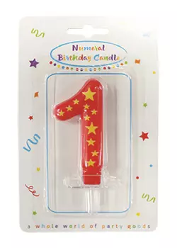 Свеча-цифра 1 Procos Party Essentials для торта 14см