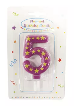 Свеча-цифра 5 Procos Party Essentials для торта 14см