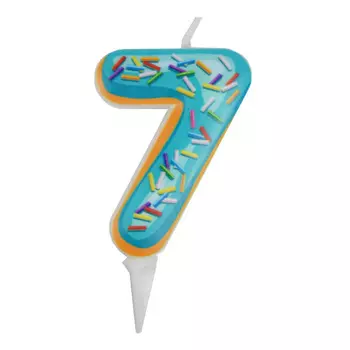 Свеча цифра 7 пончик 6см