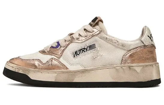 Кроссовки AUTRY Super Vintage Low, белый/розовый металлик
