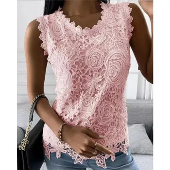 Women s Clothing, New Styles, Lace, Short Sleeves, Tops, Versatile, Floral, Short Sleeved Tops S белый