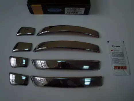 Накладки на дверные ручки, нерж., 4 двери (Deco - узкая модель) Omsa Line для VW TOUAREG (2010-2018)