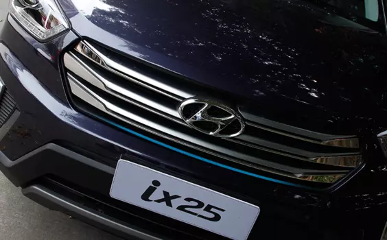 Накладки хромированные, металлические на радиаторную решетку и кромкуHyundai Creta (Крета)