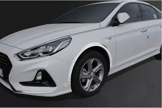 Накладки на колесные арки (хром) для Hyundai Sonata 2017 -