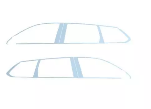 Накладки на окна (12 штук) Ou Bailun BLN00201 Mitsubishi Outlander (3G) рест. 2 2015 -, рест. 3 2018 -
