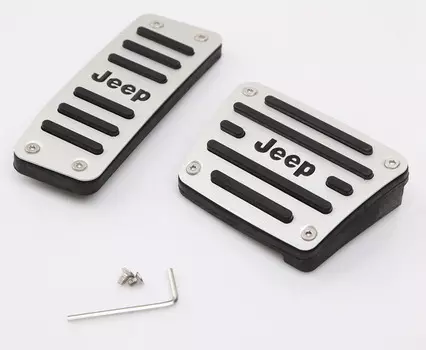 Накладки на педали (хром, синий) для Jeep Сherokee 2015 -