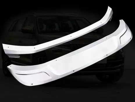 Накладки на передний и задний бампер (нержавеющая сталь) для SKODA Kodiaq (2017 - по н. в.)