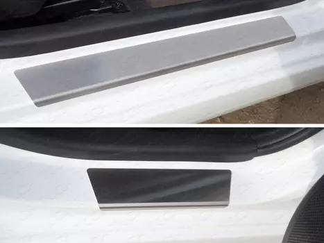 Накладки на пороги (лист шлифованный) Компания ТСС HYUNACC14-02 Hyundai Accent 2014-2017