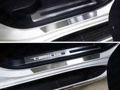 Накладки на пороги (лист шлифованный) Компания ТСС LEXLX450d15-04 Lexus LX 450d/LX 570 2015- (кроме F-Sport)