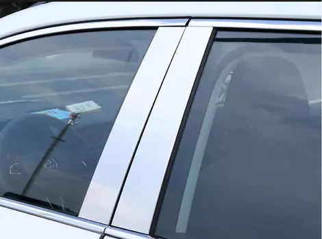 Накладки на боковые стойки (хром) Skoda Karoq 2020 (Шкода Карок)