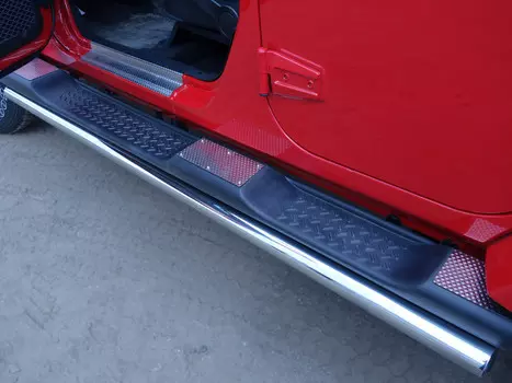 Накладки на дверные пороги (декоративные), к-т 4 шт. Компания ТСС JEEPWRAN3D(3.6)14-27 Jeep Wrangler 2014 - 2017