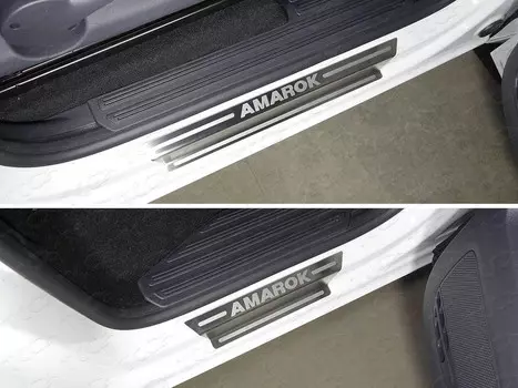 Накладки на дверные пороги (лист шлифованный надпись Amarok) Компания ТСС VWAMAR17-42 Volkswagen Amarok 2016-