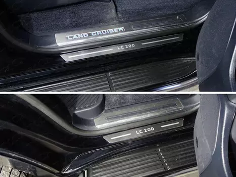 Накладки на дверные пороги (лист шлифованный с надписью) 4 шт (LC200 Executive) Компания ТСС TOYLC200EX16-31 Toyota Land Cruiser J200 2015-