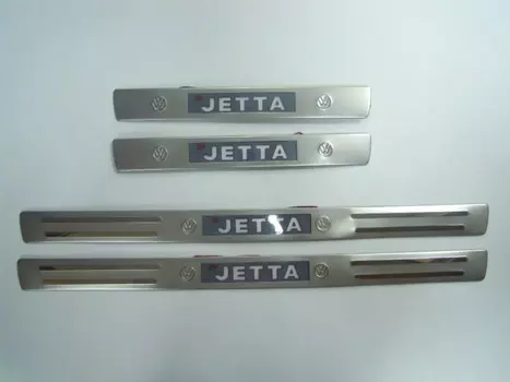 Накладки на дверные пороги с логотипом и LED подсветкой (нержавеющая сталь) JMT 24360 Volkswagen Jetta VI 2011 -