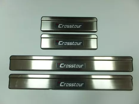 Накладки на дверные пороги с логотипом и LED подсветкой (нержавеющая сталь) JMT 24478 Honda Crosstour 2010 - 2015