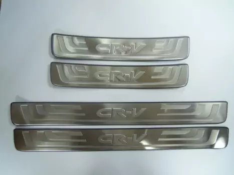 Накладки на дверные пороги с логотипом (нержавеющая сталь) JMT 24473 Honda CRV 2007 - 2011