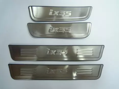 Накладки на дверные пороги с логотипом (нержавеющая сталь) JMT 24520 Hyundai ix35 2010 - 2015