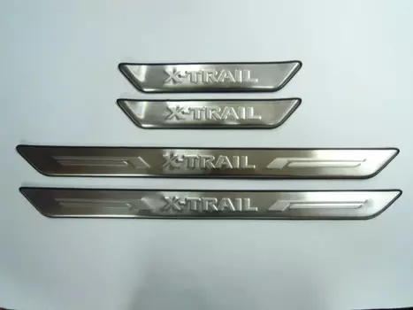 Накладки на дверные пороги с логотипом (нержавеющая сталь) JMT 24527 Nissan X-Trail (T31) 2007 - 2013