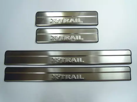 Накладки на дверные пороги с логотипом (нержавеющая сталь) JMT 25191 Nissan X-Trail (T32) 2014 -
