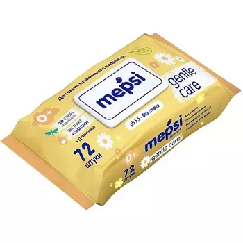 MEPSI Влажные салфетки ромашка детские с клапаном Gentle Care 72