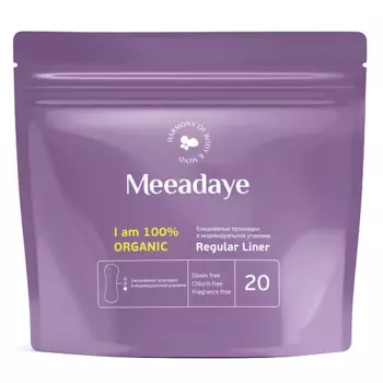 MEEADAYE Ежедневные прокладки Regular Liner из органического хлопка в индивидуальной упаковке 20.0