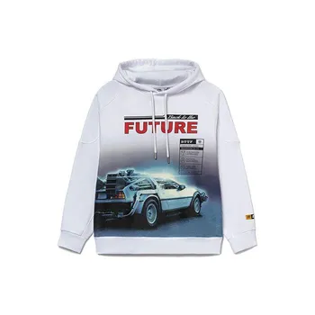 Li-Ning X Universal Studios Назад в будущее Пуловер с забавным принтом, толстовка унисекс, белая AWDRB01-3 L