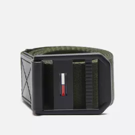 Ремень Tommy Jeans Essential Webbing Logo, цвет оливковый, размер 100