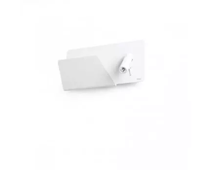 Бра с полкой левое белое Suau USB