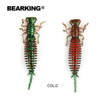 Мягкие приманки Bearking Larva, 6,2 см, 1,6 г, 8 шт./пакет, искусственный силиконовый окунь, окунь, щука, гольян, приманка для плавания, отсадка, пластиковые приманки, червь A