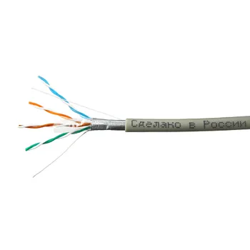 Кабель витая пара F/UTP 5e кат. 4 пары SkyNet CSP-FTP-4-CU 24AWG(0.51 мм), медь, одножильный (solid), внутренний, PVC, серый, уп/305м ''Premium''