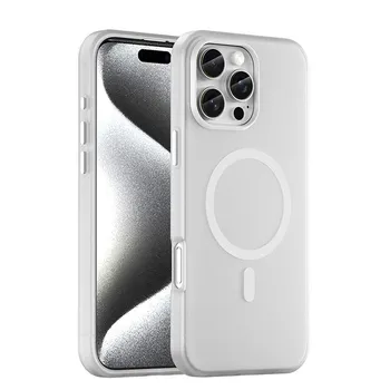 Прозрачный матовый чехол KEYSION для MagSafe для iPhone 13 Pro Max, силиконовый + противоударный чехол для задней панели телефона из поликарбоната для iPhone 12 11 Pro Max for iPhone 11 небесно-голубой