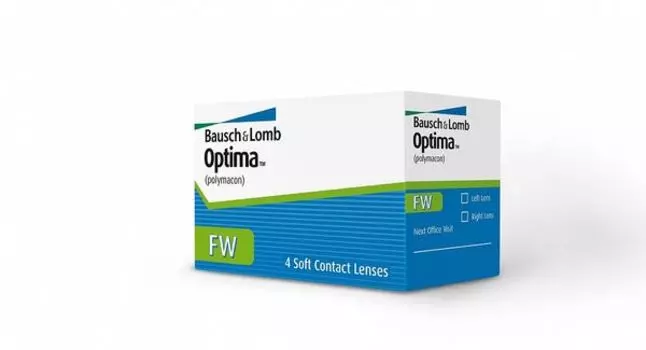 Линзы контактные мягкие бесцветные из полимакона Optima FW (-3.50/8.7/14.0) 4шт