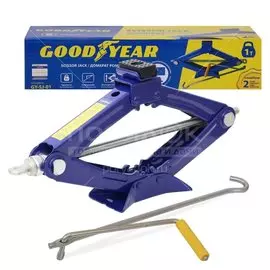 Домкрат ромбический, 1 т, 95-350 мм, съемная ручка, Goodyear, GY-SJ-01, GY000910