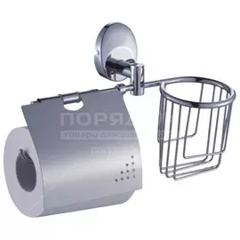 Держатель для туалетной бумаги, с корзинкой, металл, хром, Solinne, Modern, 2512.006