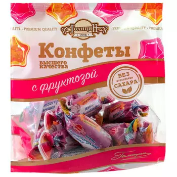 Конфеты батончики кремовые на фруктозе 160 г тм голицин